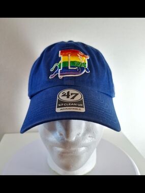 '47 Clean Up Adjustable Blue Cap with PRIDE Embroidered Logo